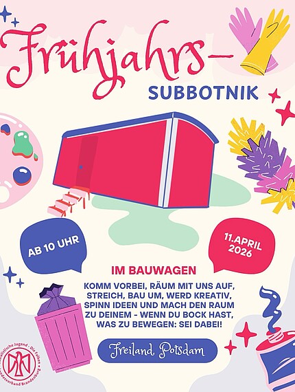 🧼Unser Bauwagen auf dem Gelände des @freiland_potsdam hat mal wieder einen Frühjahrsputz nötig! 
📅Deswegen finden wir...